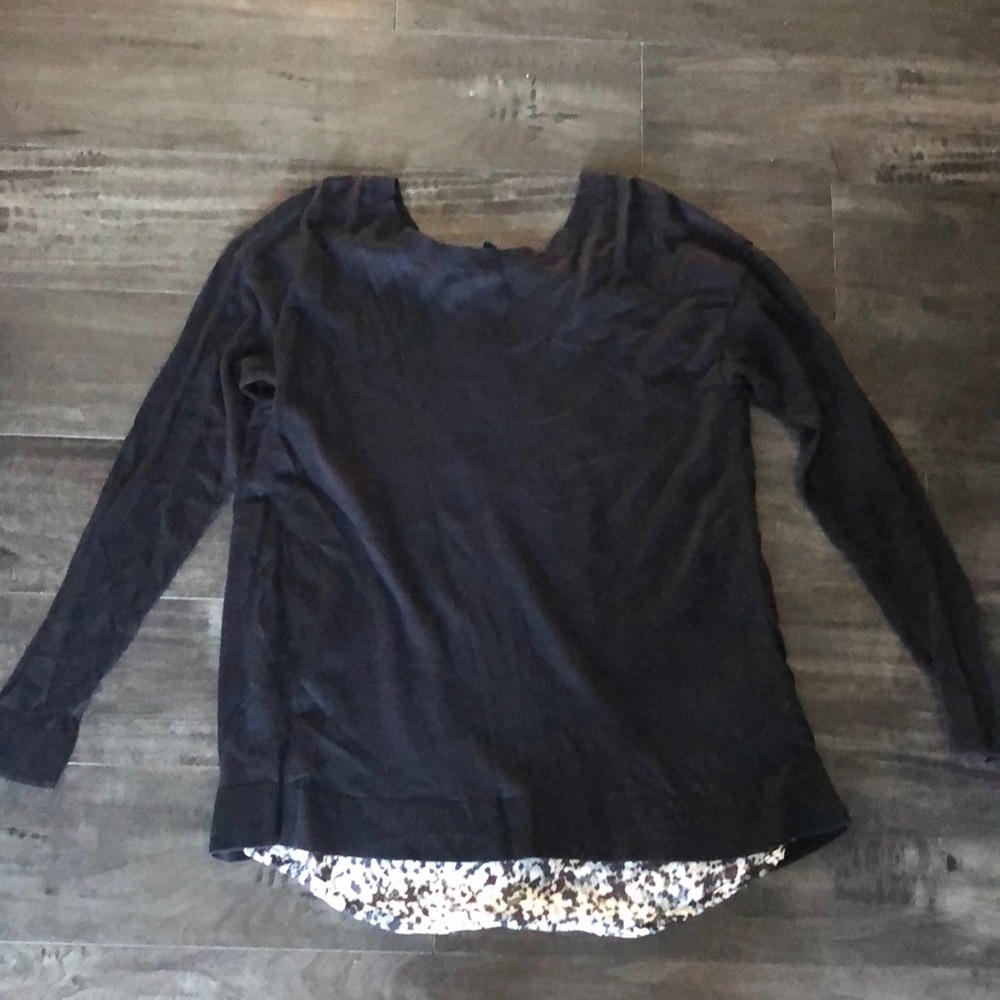 Black Sweater with Floral underlay